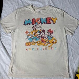 Disney Parks Mickey Mouse and Friends T-Shirt for Adult NWOT (LARGE) Beige Cream